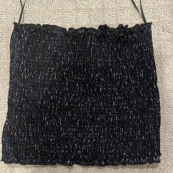 Urban Outfitters Confetti Black and Blue Sparkly Tube Top - Picture 5 of 5